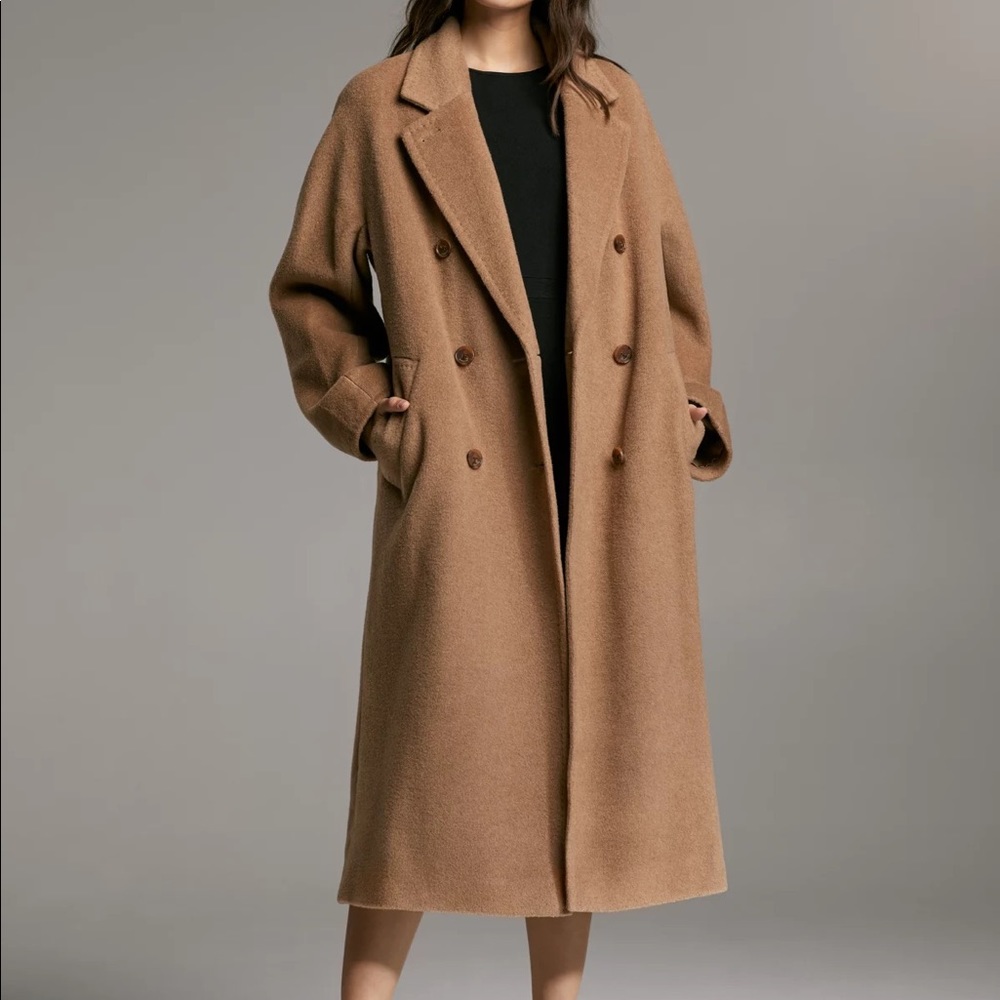 Aritzia Babaton Slouch Wool Coat Cocoa Sand